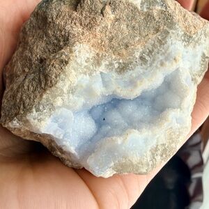 Blue Chalcedony Geode Crystal